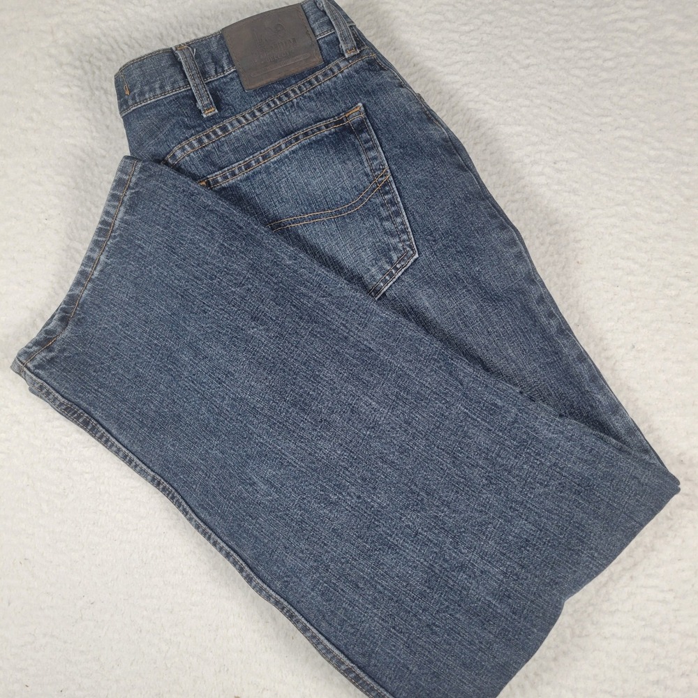 Lee Regular Straight Leg Jeans Mens 34x30 Blue Medium Wash Premium Select Denim